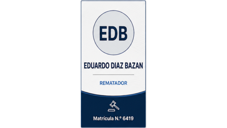 EDUARDO DIAZ BAZAN -
Rematador
Matrícula N.º 6419