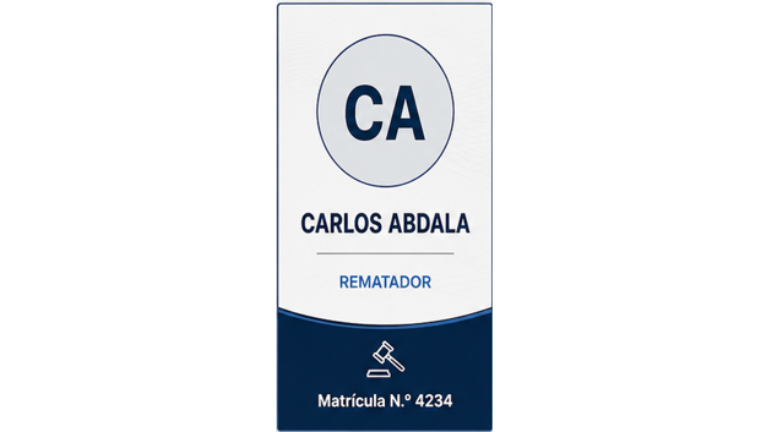 CARLOS ABDALA -
Rematador
Matrícula N.º 4234