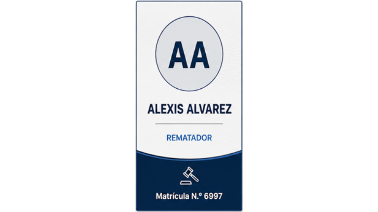 ALEXIS ALVAREZ -
Rematador
Matrícula N.º 6997