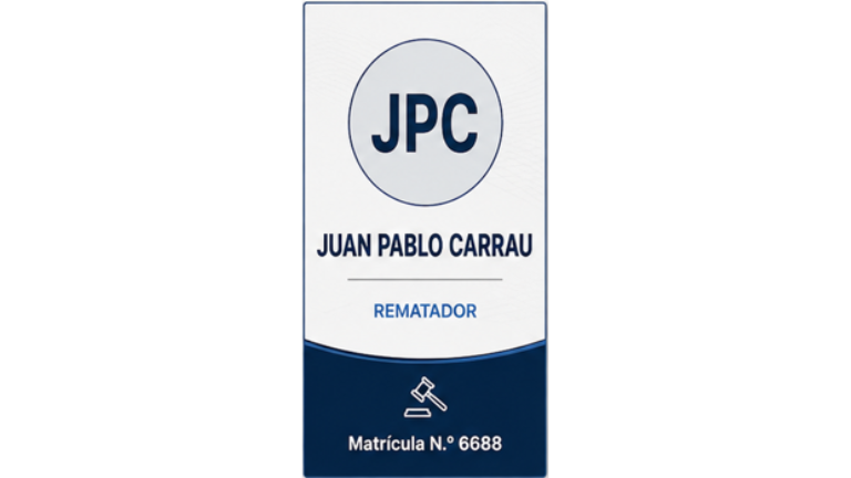 JUAN PABLO CARRAU -
Rematador
Matrícula N.º 6688